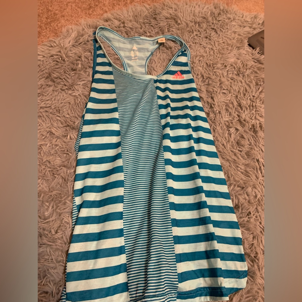 Adidas striped tank small